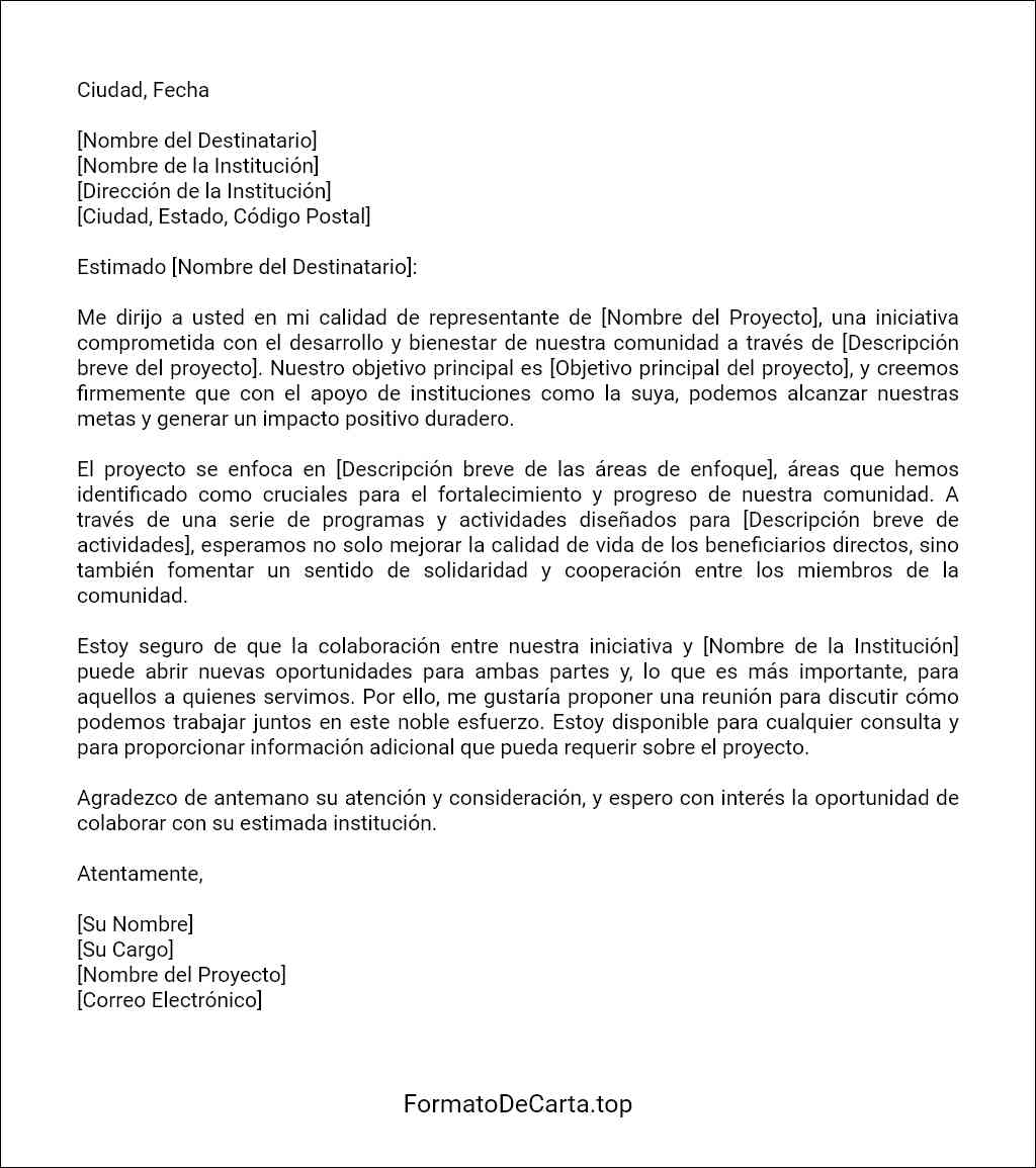 la mejor Carta de presentación de un proyecto social